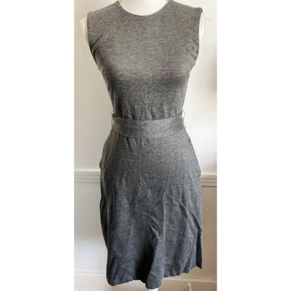 Babaton Aritzia • Heathered Grey Ranvir Tie Waist Dress - Picture 1 of 7